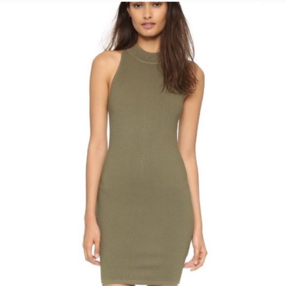 Rebecca Minkoff ribbed olive mini dress